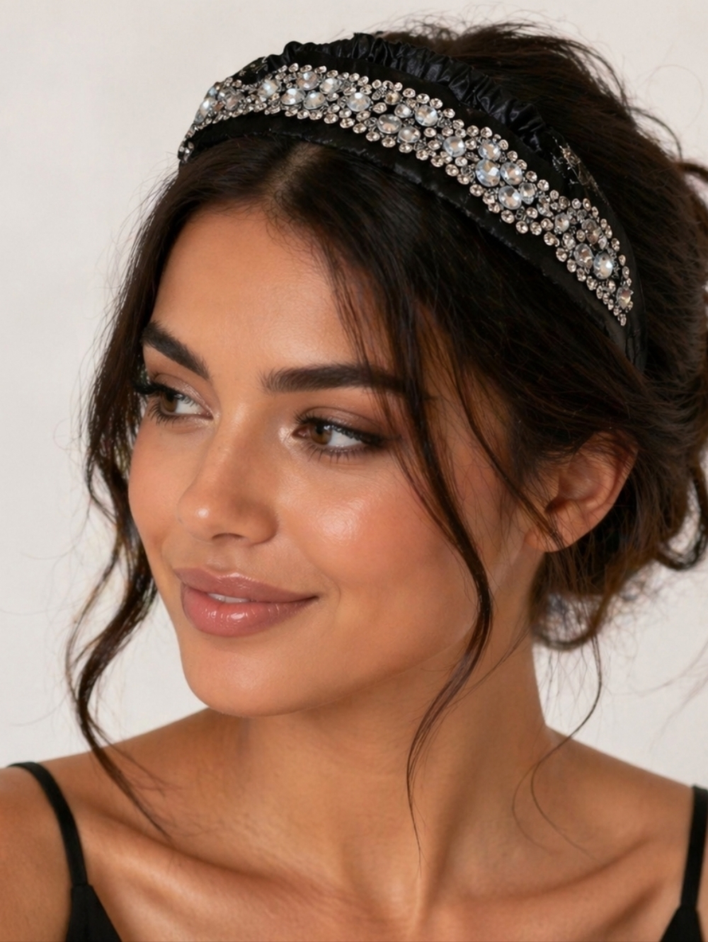 3/$30 Black Sheer Disco Sequin Rhinestone Festival Headband
